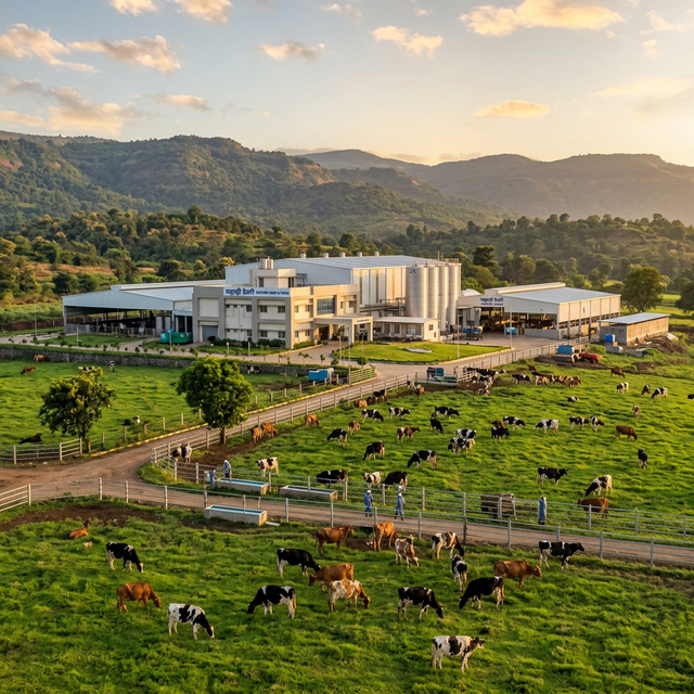 Healthy cattle on a modern farm